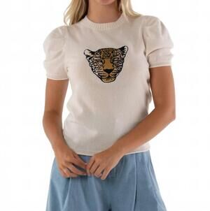NEW EMILY MCCARTHY crewneck knit tee in sandshell